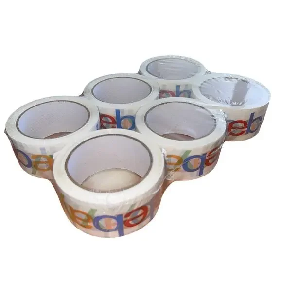 EBAY BRANDED PACKING TAPE 6 ROLL LOT CLEAR SHIPPING MAILING SUPPLIES NEW - Picture 2 of 3